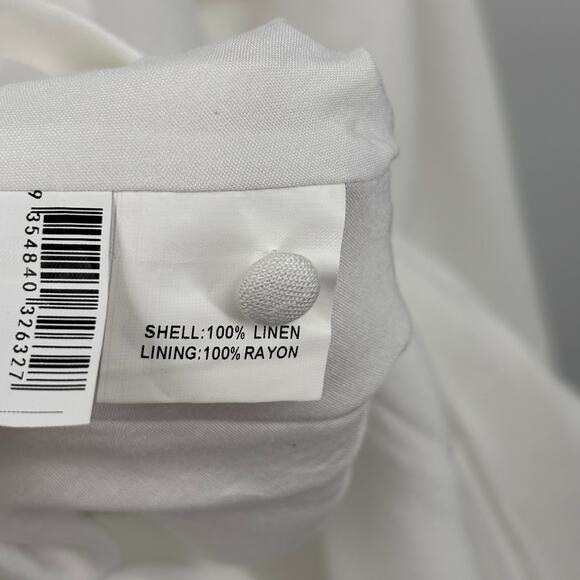 New Dissh Andrea White Linen Midi Dress Womens 12 Maxi Open Back Bridal Party - Picture 11 of 13